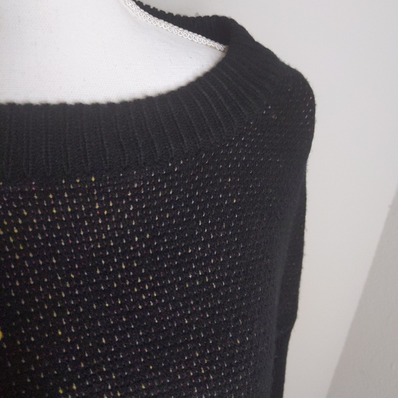 Umgee USA Black Floral Sweater Women’s Large | Lace-Up Back Long Sleeve Top - Picture 7 of 10